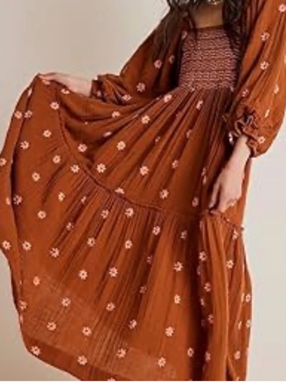 RARE Free People Dahlia Embroidered Maxi Dress S Boho HTF embroidered